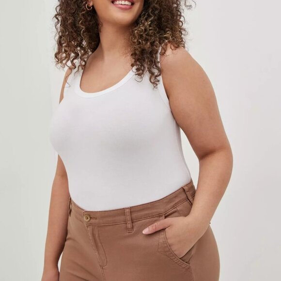 Torrid Crop Skinny Chino Stretch Twill Mid Rise Pants Brown New Plus Size 28 - Picture 9 of 9